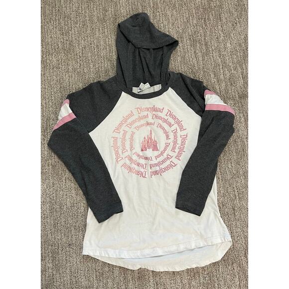 Walt‎ Disney World Hooded Tee XS – Pink & Gray Raglan Sleeves - Picture 1 of 10
